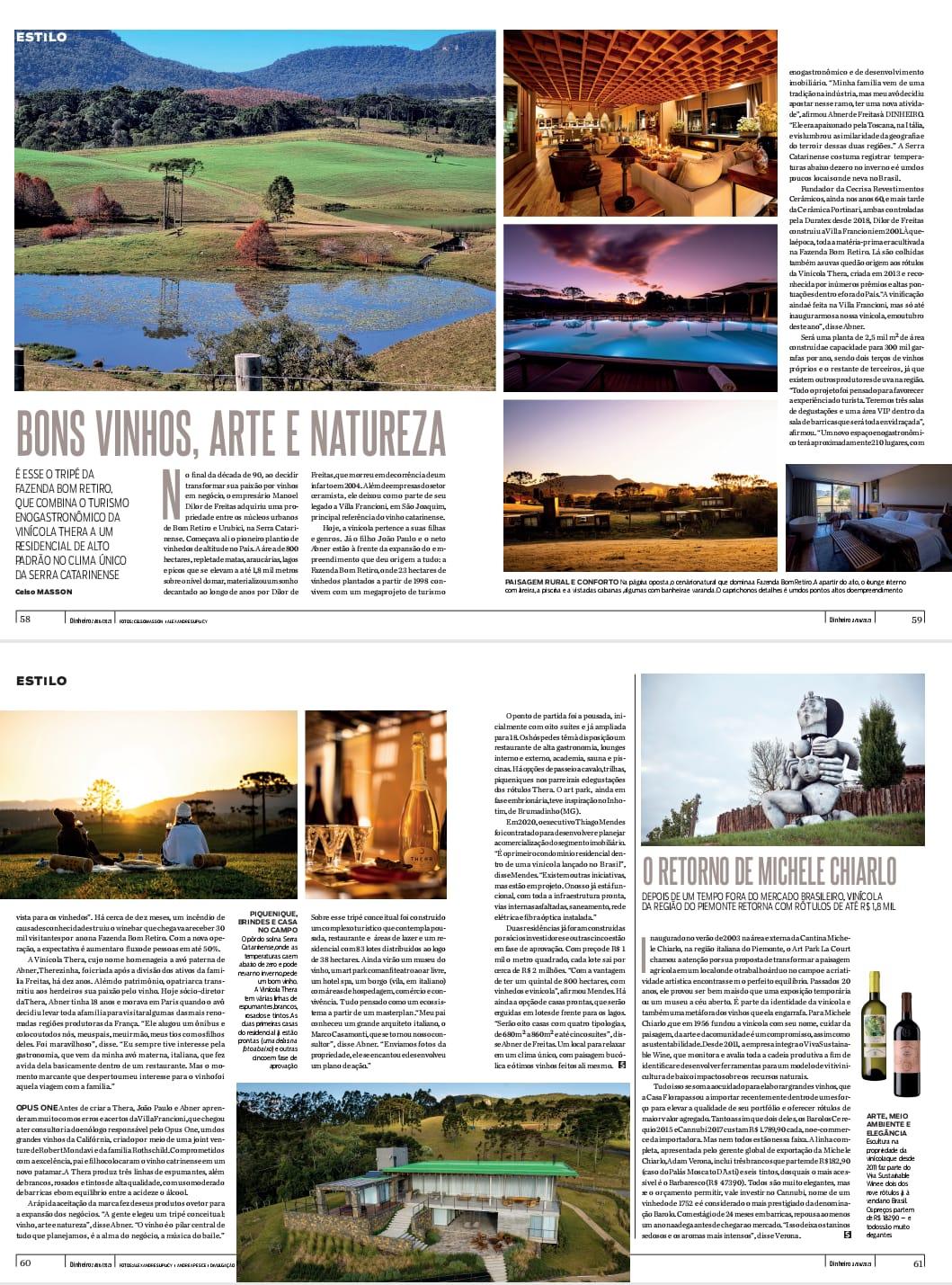 História, estrutura e projetos da Vinícola Thera são destaque na Isto É Dinheiro